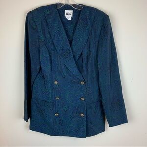 Vintage Leslie Fay Paisley Two Piece Suit- Sz 14